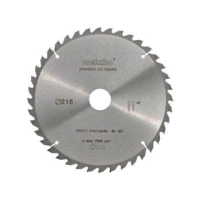 Пильный диск Metabo Precision cut Classic 216х30, Z40, 1,2 мм