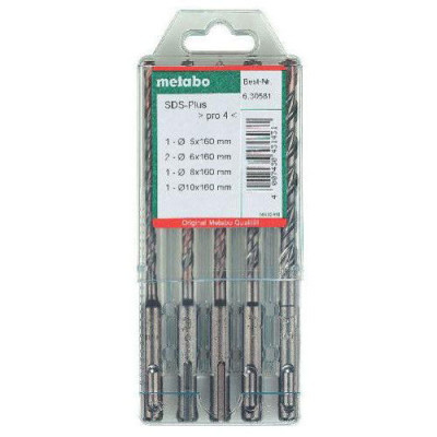 Набор буров Metabo SDS-Plus Pro 4, 5 предметов