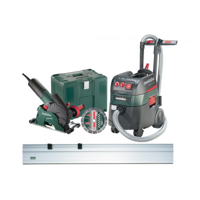 Шлифовальная машина угловая Metabo W 12-125 HD Set CED Plus + Metabo ASR 35 L ACP + направляющая 1,5 м