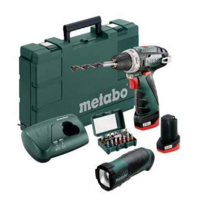 Аккумуляторный шуруповерт Metabo PowerMaxx BS Basic Set + TLA LED + BitBox 15 pcs