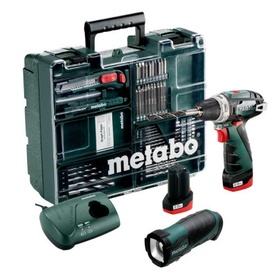 Аккумуляторный шуруповерт Metabo PowerMaxx BS Basic Mobile Workshop + TLA LED