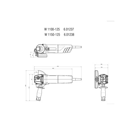 Угловая шлифмашина Metabo W 1100-125