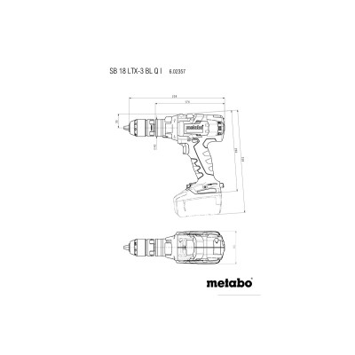 Акумуляторний ударний дриль Metabo SB 18 LTX-3 BL QI КЕЙС