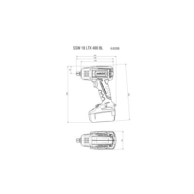 Аккумуляторный ударный гайковерт Metabo SSW 18 LTX 400 BL METALOC