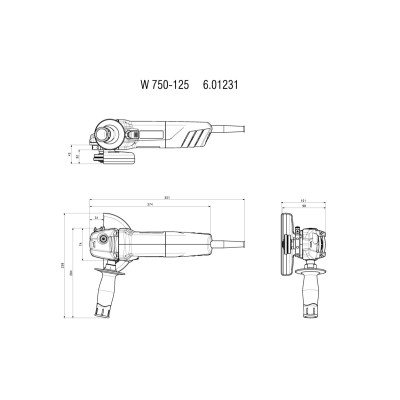 Шлифовальная угловая машина Metabo W 750-125