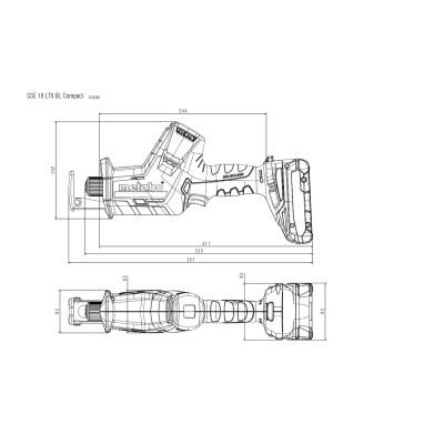Аккумуляторная сабельная пила Metabo SSE 18 LTX BL COMPACT без аккумулятора