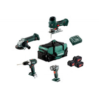 Набор инструментов Metabo Combo Set 4.2 18 V (шуруповерт BS 18 LT + лобзик STA 18 LTX 140 + болгарка W 18 LTX 125 Quick) Набор инструментов Metabo Combo Set 4.2 18 V (шуруповерт BS 18 LT + лобзик STA 18 LTX 140 + болгарка W 18 LTX 125 Quick)