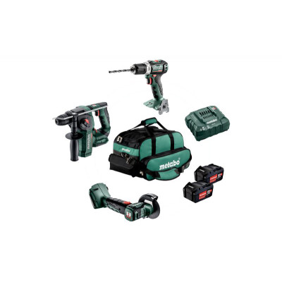 Набор инструментов Metabo Combo Set 3.1.1 18 V (шуруповерт BS 18 LT BL + перфоратор BH 18 LTX BL 16 + болгарка CC 18 LTX BL)